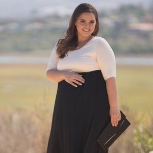 Pinkblush Chiffon Colorblock Maternity Maxi Dress